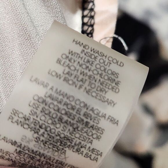 Calvin Klein Top Size Small Black Floral Sheer Sleeves - Picture 15 of 15